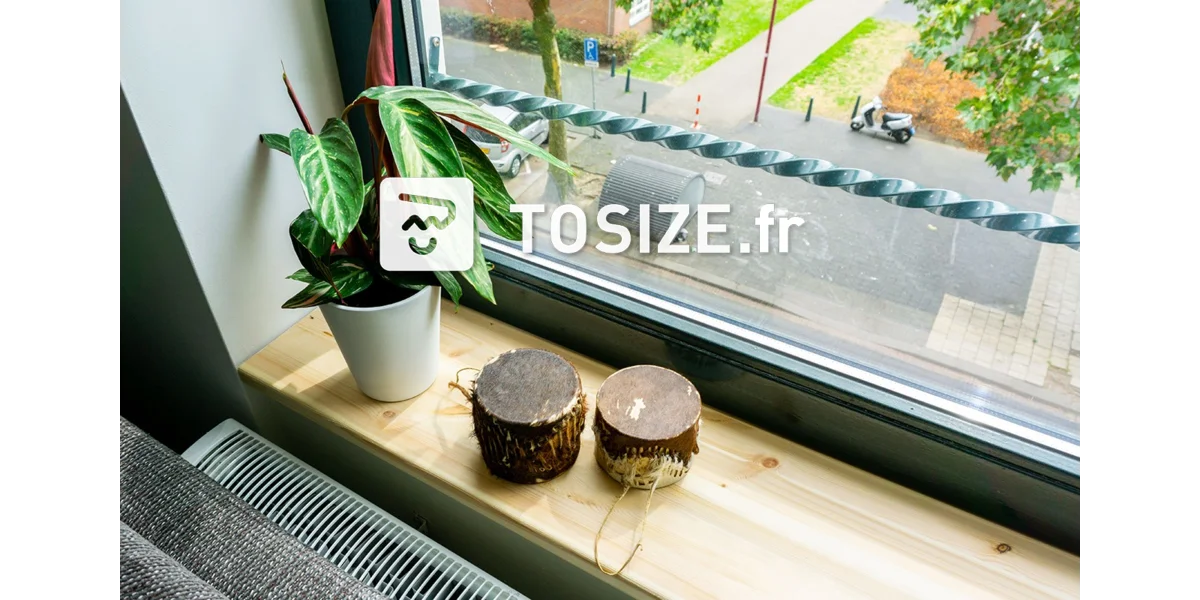 Rebord de fenêtre en Grain de Bois pour l'intérieur de la Maison, Rebord de fenêtre en Forme de L pour Plantes, Rebord de fenêtre de Remplacement